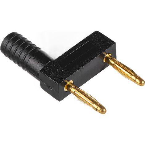 10 Pièces Connecteur Banane U52 2mm Double Rangée Court-Circuit Noir pour Câble DIY Espacement 10mm (1/5)