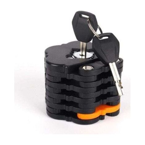 Bike Lock Foldable Bike Lock, High Level of Security, 83cm, With Support and 2 Keys, E Scooter Lock for Electric Motorcycle Bicycle Mountain Bike, Mountain Bike, Road Bike, BMX/MTB (Black) (1/4)