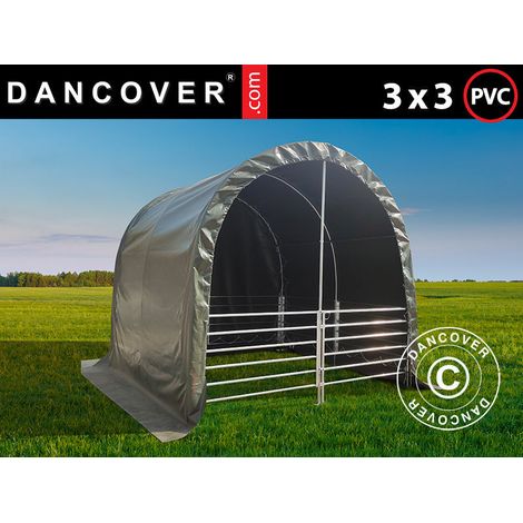Livestock shelter 3x3x2.8 m , PVC, Green - Dancover (1/2)