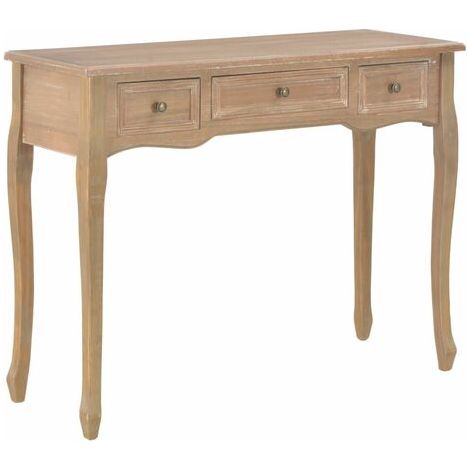 vidaXL Dressing Console Table with 3 Drawers Brown
