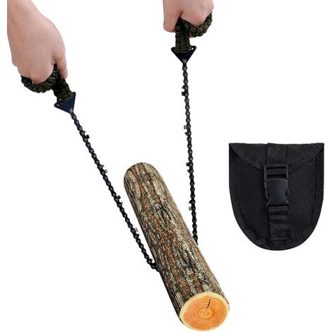 Motosega tascabile con impugnatura in paracord, motosega pieghevole, attrezzatura di emergenza per attività all'aperto e situazioni di sopravvivenza per campeggio, caccia, escursionismo (1/5)