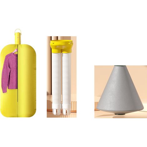 Sèche-Linge Portable, Sèche-Linge de Voyage avec Petit Sac de Séchage, Sèche-Linge Chauffant électrique Mini Sèche-Linge Machine à Séchage,220V,Jaune