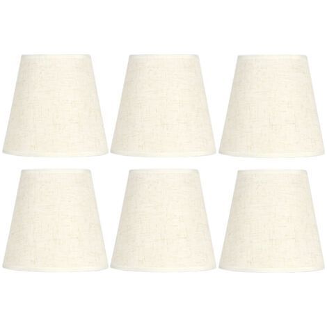 Set di 6 paralumi in tessuto dal design nordico essenziale, per lampadari da parete con attacco E14. (1/5)