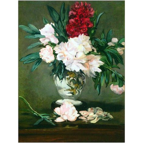 Vase with Peonies Panneaux Decoratifs, Bois MDF, Multicolore, 90x120 Cm (1/3)