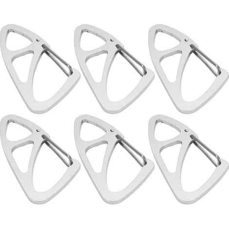 Lot de 10 mousquetons porte-clés anti-perte en acier inoxydable avec ressort, pour hommes et femmes. (1/5)