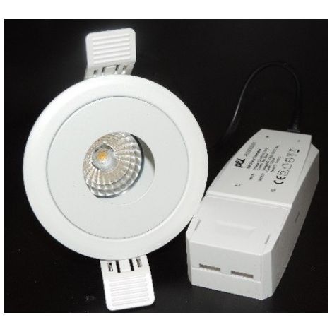 Spot encastré LED 6W Ø 90mm blanc orientable optique focus 4000K 520lm avec driver 230V dimmable 38° IP20 STORM EASY TRAJECTOIRE (1/4)