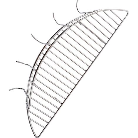 Petite grille de refroidissement demi-ronde en acier inoxydable 304 avec crochets, passoires alimentaires et grilles anti-brûlures. (1/5)
