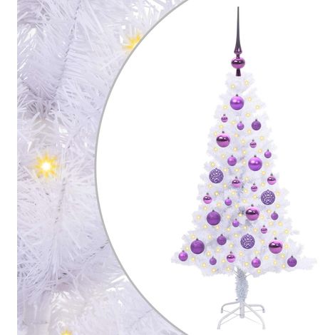 Sapin de Noël artificiel avec 150 LED Blanc 120 cm PVC et Acier CFW317031 (1/5)
