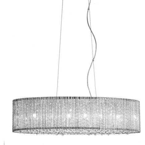 Suspension Italux Anabella moderne chromée 6xG9 cristal (1/5)