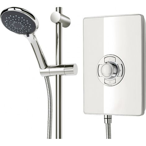 Triton Aspirante Electric Shower 8.5kW Modern White Gloss 5 Spray (1/4)
