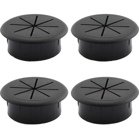 4 pièces Couvercle de Filetage de Câble Table Passe-cable passage Bureau Table Ronds Cache-cable Pour les meubles de bureau table bureau d'ordinateur noir (1/5)