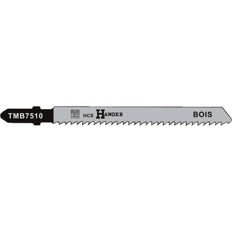 Pack de 5 lames de scie sauteuse TMB7510 pour le bois 75mm - HANGER - 150216