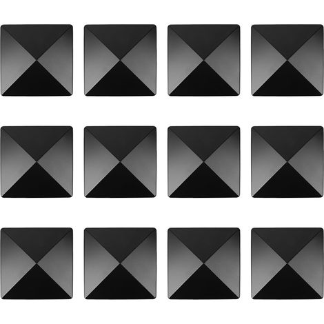 Lot de 12 Capuchons de poteaux de clôture carrés de 4 Pouces - Protecteurs de poteaux en Bois durables, Capuchons de clôture en Plastique ABS à Installation Facile pour la Protection (1/5)
