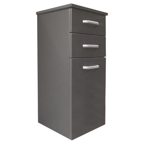 [JAMAIS UTILISE] ONDEE ZEN - Colonne de salle de bain à suspendre LONIA - 35cm - Noire - Laqué - Livré en kit (1/2)