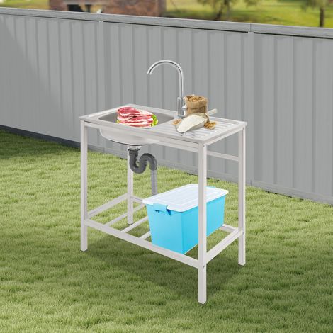 YISSALE-Commercial Spüle - 29.5x29.9x15.7 inches 201 Edelstahl Spülbecken Verschiedene Geschirrspülbecken Küche Geschirrspülbecken mit einem Becken (1/5)