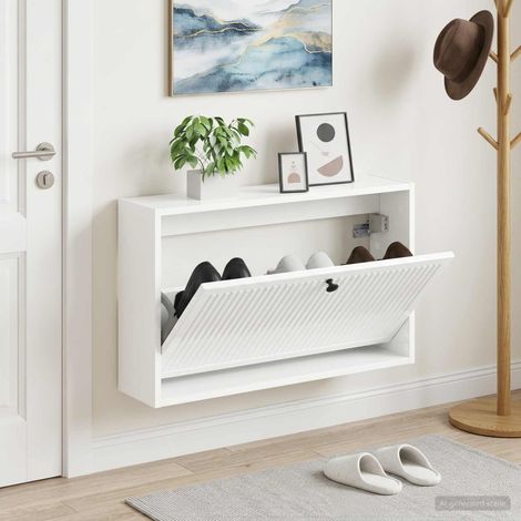 vidaXL Wall-Mounted Shoe Cabinet EDE 71 x 17 x 43 cm Engineered Wood (1/5)