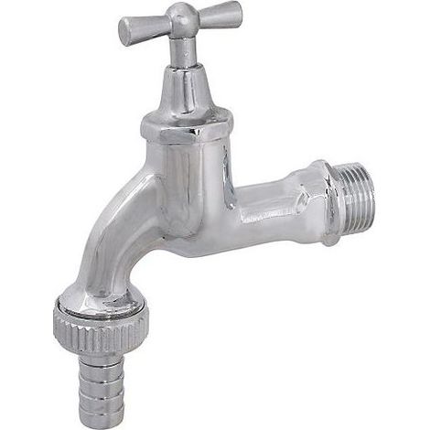 JS AUSLAUFVENTIL MIT METALL-SV KNEBEL-OT, SCHWER, 3/4", POL. CHROM