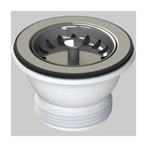 Piletta per Lavelli INOX e Sintetici con Tappo Cestello Ø 70 11/2 L B Plast