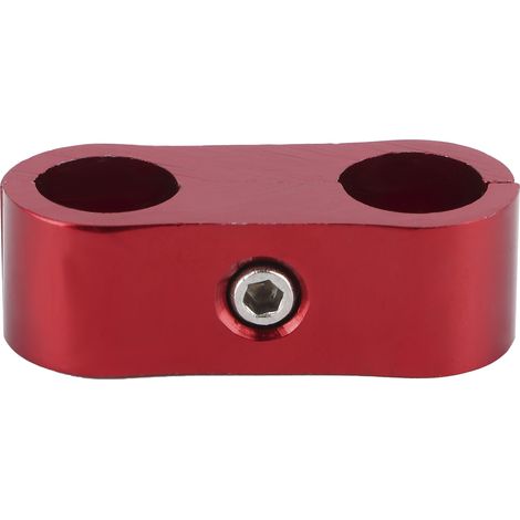 4AN Collier de serrage séparateur de tuyau, adaptateur de raccord de tuyau de carburant/huile, raccord de tube en alliage d'aluminium rouge (1/5)