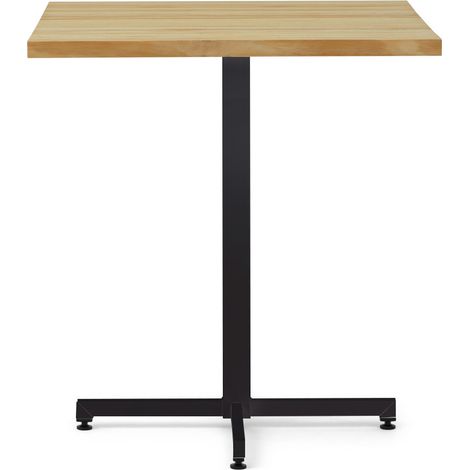 Mesa Cuadrada iCub 70x70x75cm 33mm Negra en madera maciza de pino acabado natural estilo nórdico industrial (1/3)