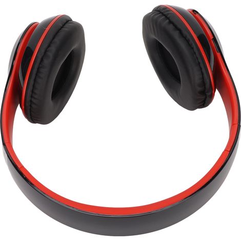 S6 Hi-Fi-Stereo-Kopfhörer, faltbare Bluetooth-Kopfhörer mit Mikrofon für Mobiltelefone und Tablets (Rot) (1/5)