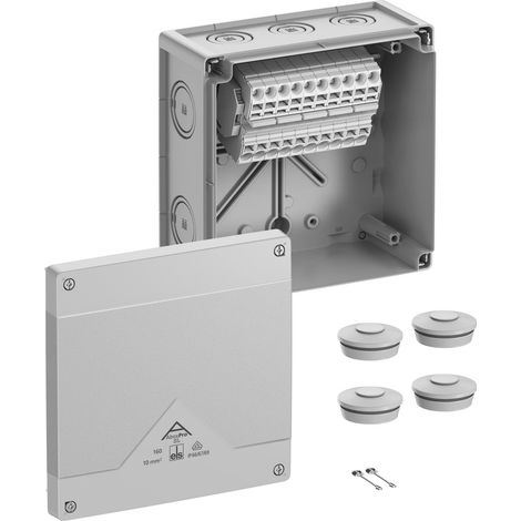 Spelsberg Caja de derivación, tipo de protección IP66/IP67/IP69, máx. 10², resistencia al impacto IK09, clase de protección II, Ui 690V AC, Ui 690V DC, DLG, DNV, VDE, libre de halógenos, 41044001