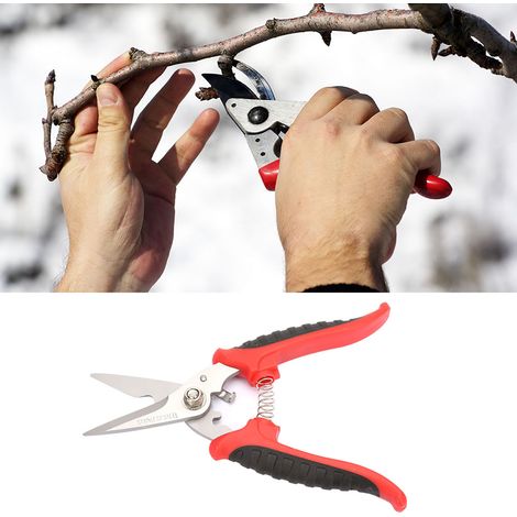 180 mm lange Elektriker-Gartenschere aus 3CR13-Stahl, multifunktionale Gartenschere mit geradem Kunststoffkopf (1/5)