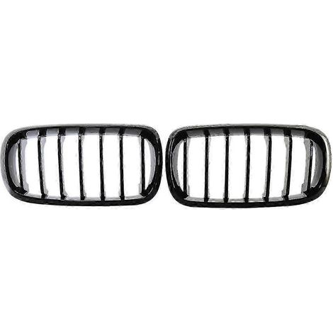 Calandre avant noire brillante à lamelles simples pour BMW X5, F15, X6, F16, X5M et X6M (2014-2017).