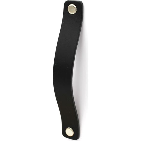 Maniglia per mobili, pelle, 12,8 cm, nero, Black Tree, maniglie + viti (1/5)