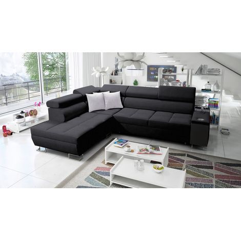 Multifunktionaler Eckschrank MORENA VII, Sawana Schwarz Links (1/5)