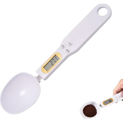 Cuillère Doseuse à Graduation 0,1g jusqu'à 500g, Balance à Cuillère Numérique, Cuillere Mesure Gramme, 4 Unités de Mesure, Idéale pour Cuisine, Poudres et Aliments, Design Ergonomique