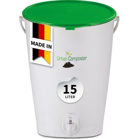GARANTIA Urban Komposter 15 Liter grün, inkl. Deckel und Kompostspray