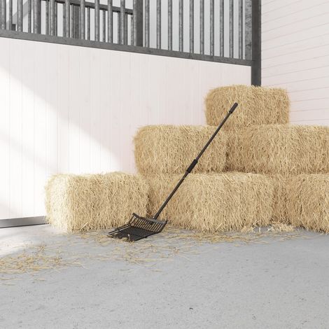 vidaXL Horquilla de rastrillo con 14 púas de acero negro (1/2)