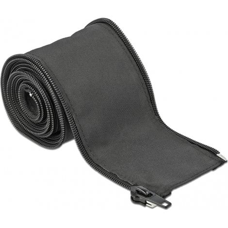 DeLOCK Delock Gewebeschlauch mit Reißverschluss hitzebeständig 2 m x 25 mm schwarz (19219) (1/4)