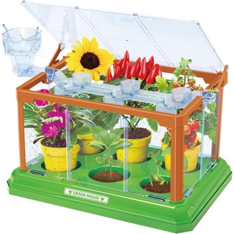 Kit de Culture de Plantes pour Enfants, Mini-Serre pour Enfants Kit de Culture de Fleurs avec Système D'irrigation Amélioré - Cadeau de Jardinage Éducatif(GRAINES et LUMIÈRE Non INCLUSES) (1/5)