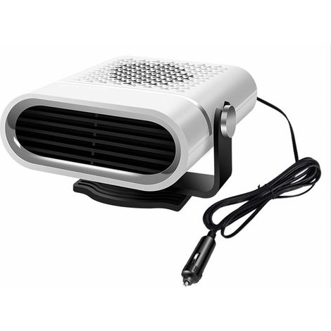 Calentador de coche portátil de 12 V, deshumidificador de parabrisas para coche, cochecito y remolque, 150 W, 2 en 1 (blanco) (1/2)