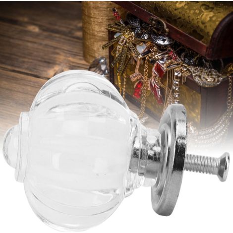 Poignées en acrylique diamant de 30 mm et 34 mm, poignées de tiroir minimalistes de style européen, poignées modernes pour coffrets cadeaux, poignées basses en cristal, style citrouille (A) (1/2)