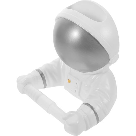 Porte-Rouleau De Papier Toilette Décoratif Astronaute Support De Rangement pour Papier Toilette Porte-Essuie-Tout Porte-Mouchoirs Support Mural Argenté (1/5)