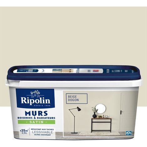 Peinture mur, boiserie, radiateur RIPOLIN beige DOGON satiné 2.5 l (1/3)