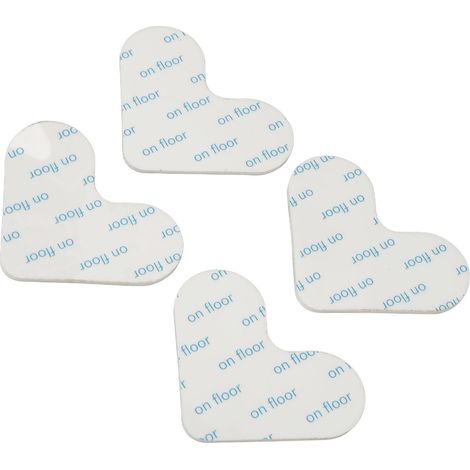 Ruban adhésif double face pour tapis, lot de 4, forme cœur, réutilisable, lavable, antidérapant, ultra fin, blanc, fixation coins de moquette (1/5)