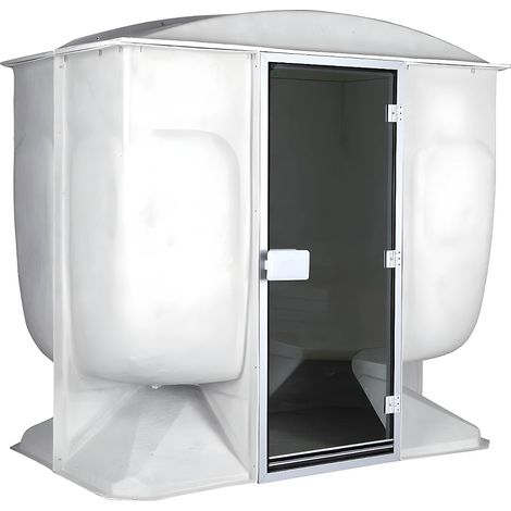 Vente-Unique – Hammam droit 6 places avec sièges ergonomiques – Panneau de contrôle extérieur – Sonde de température – Dimensions L212 x l134 x H210 cm