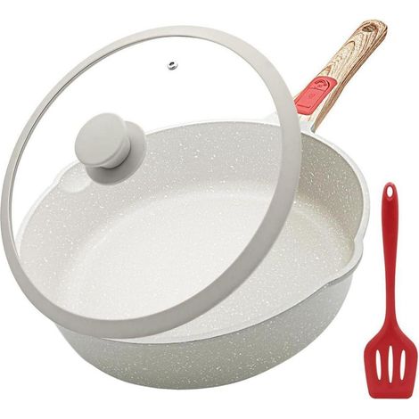Bratpfanne mit Deckel 28cm, Antihaft, abnehmbarer Griff, für alle Herdarten (1/5)