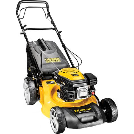 Tondeuse thermique automotrice 46 cm – Moteur 4 temps EURO 5 – Hauteur de coupe 25-70 mm – Sac de ramassage – Roues larges pour terrains irréguliers (1/2)