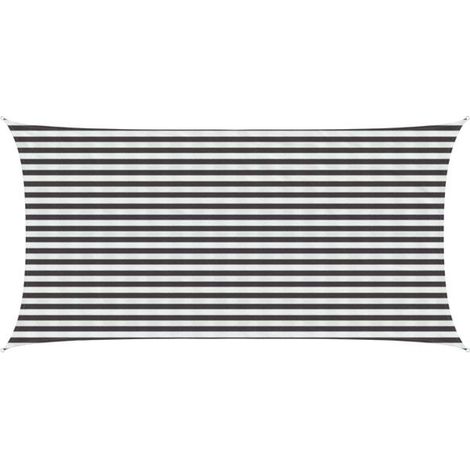 Voile d'ombrage gris anthracite et blanche, 2,5 x 5 mètres, en PEHD (1/5)