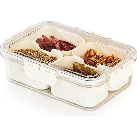 Boîte de conservation alimentaire à compartiments multiples, récipient alimentaire transparent pour réfrigérateur, boîte de conservation alimentaire en plastique A (1/5)