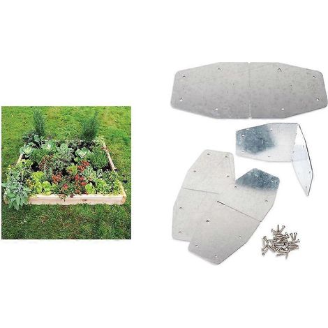 4 supports d'angle pour potager surélevé, connecteurs d'angle métalliques pour jardin (1/4)
