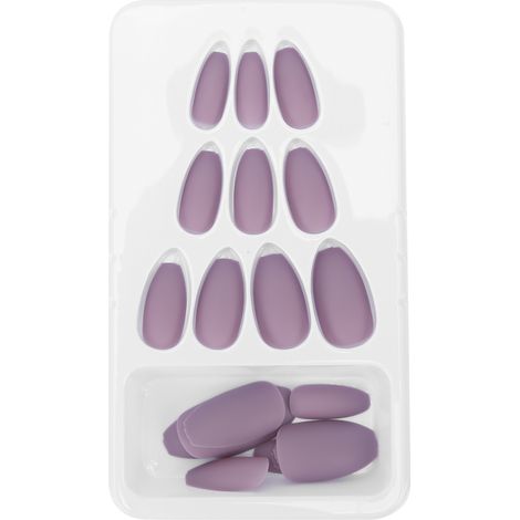 Kit de 24 embouts d'ongles mats, couleur unie, faux ongles artificiels, couverture complète, pointes F125 (1/5)