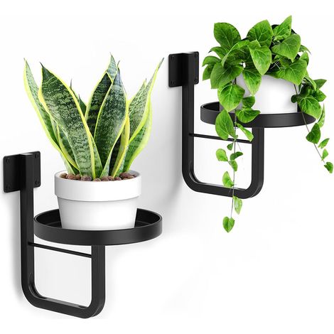 Sollbry Lot de 2 Support Mural Plantes,supports métalliques suspendus,supports modernes pour plantes d'intérieur adaptés au balcon,au salon et à la terrasse (1/5)