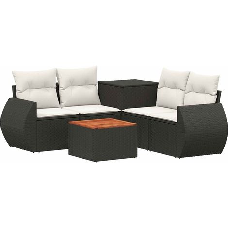 Ensemble de Canapés 6 pc Noir et blanc crème vidaXL (1/5)