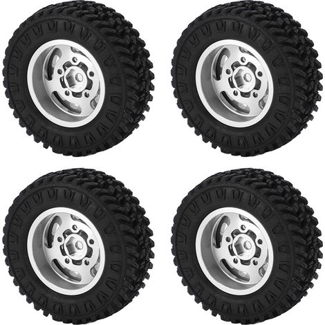 Jante 55mm avec pneus caoutchouc et contrepoids laiton pour voiture RC 1/24 AXIAL SCX24 - 4 pièces (1/5)